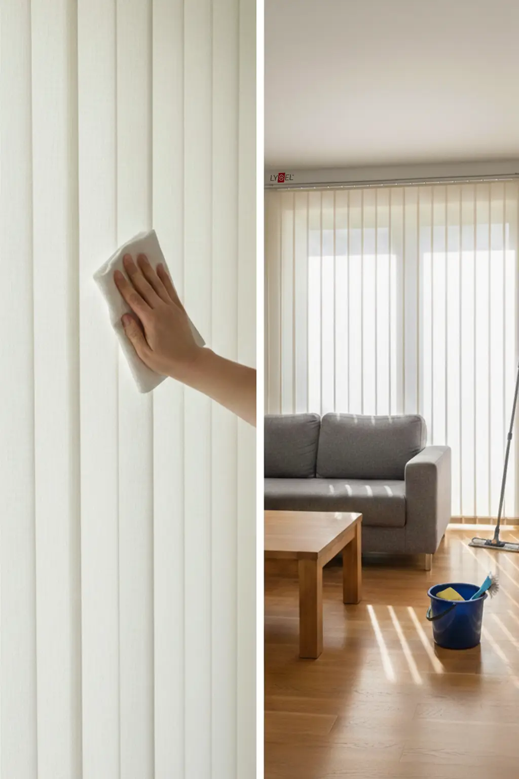 Person reinigt vorsichtig eine Lamelle mit einem Tuch